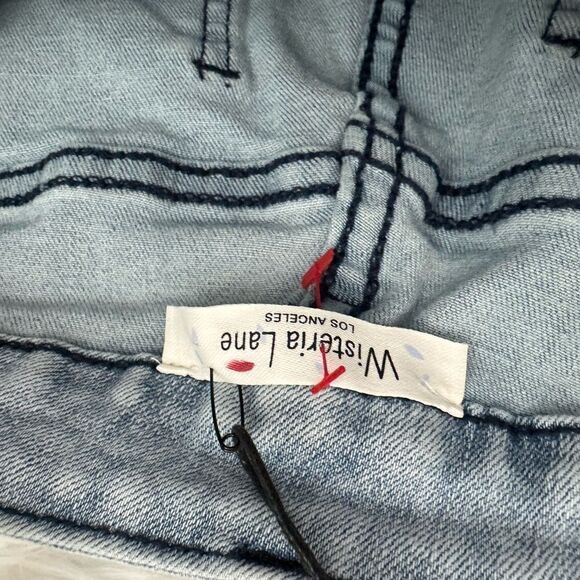 Wisteria Lane Bell Bottom Denim Overalls Size S - Picture 9 of 11